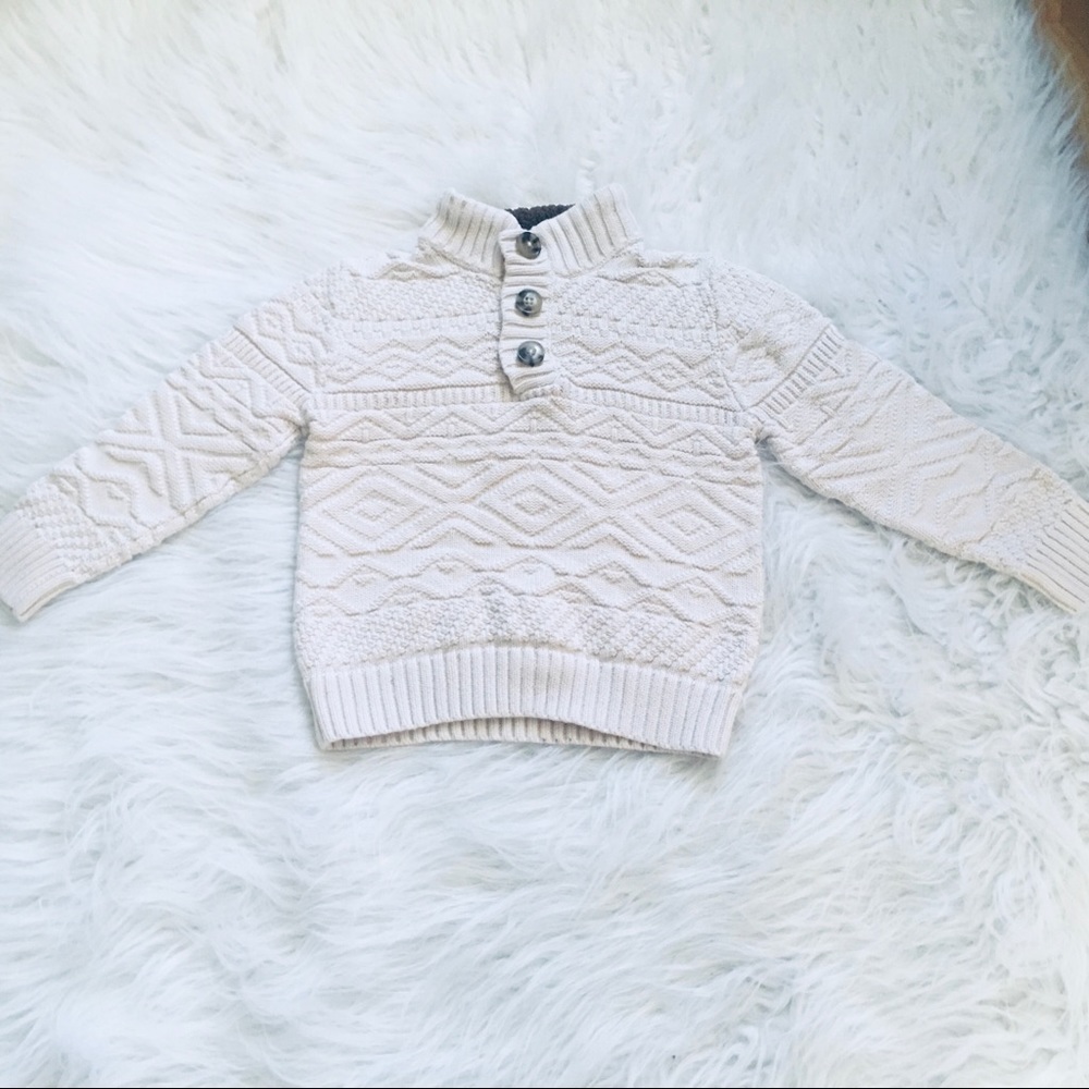 Cat and Jack Boys Size 4T Sweater Cable Knit Ivory
